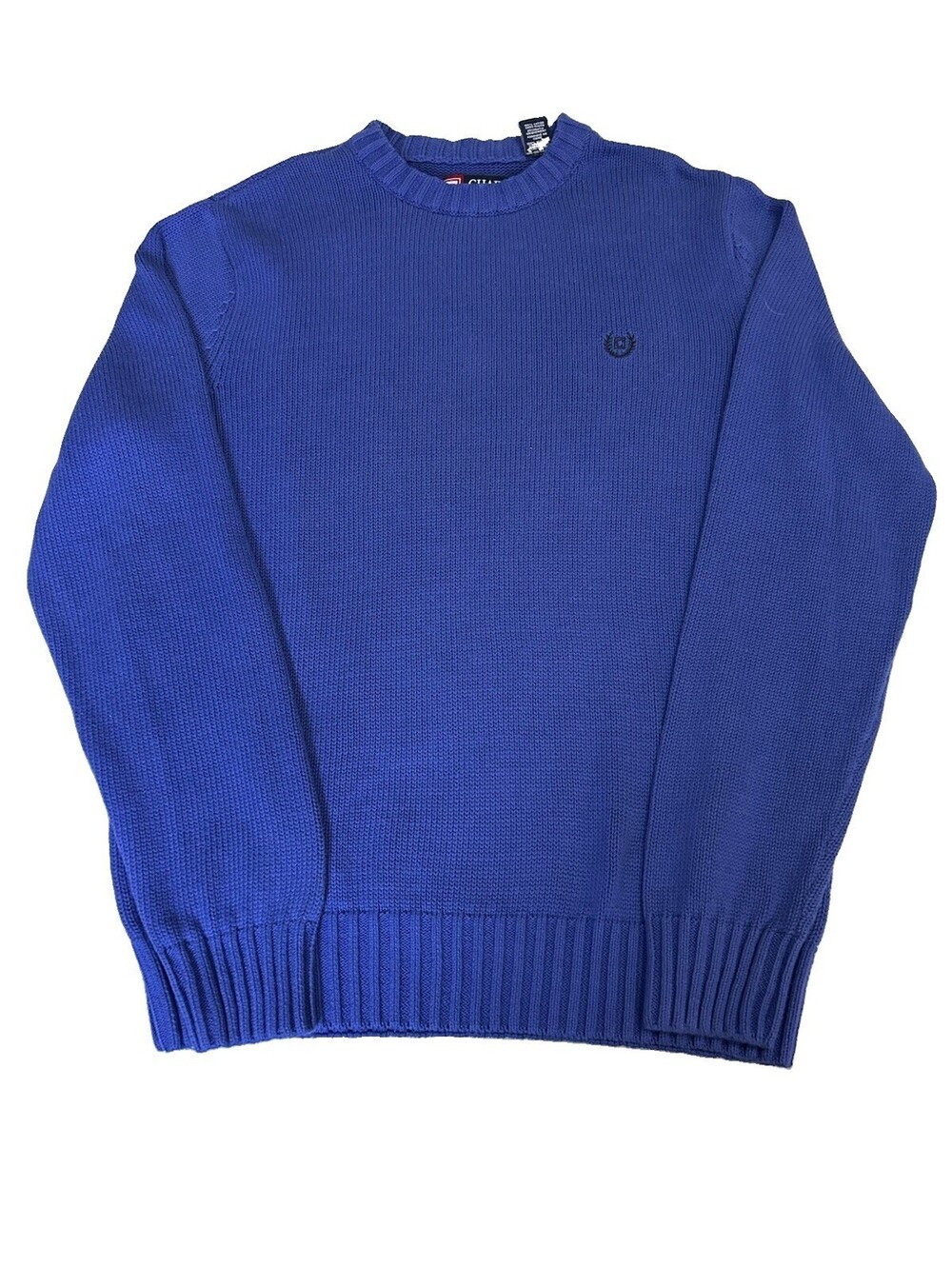 CHAPS Men's Blue Crew Neck Long Sleeve Knit Pull Over Sweater Size M
